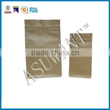 Factory price square bottom Kraft paper bag for tea packing