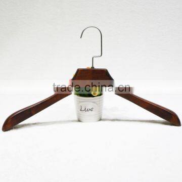 Senior classic brown wooden hanger for clothes