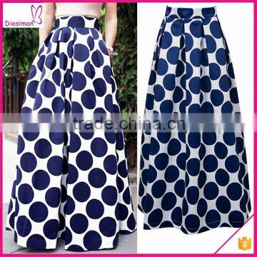 Hot Selling Women Latest Long Skirt Design Polka Dot Maxi Skirt African Long Maxi Skirt