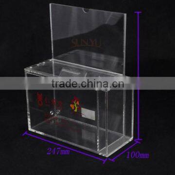 Customized Shape Clear Acrylic Donation Box photo-3