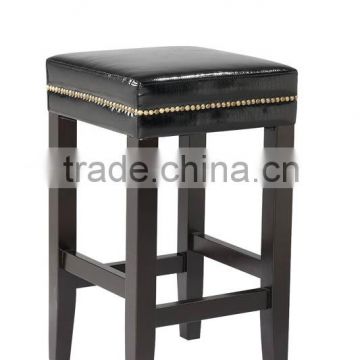 rubber wood legs pu bar stools