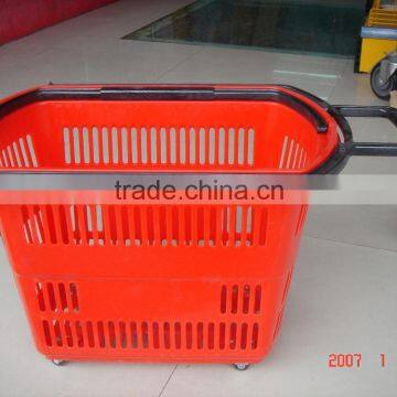 rolling plastic shopping basket