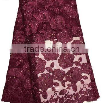 CL7577 2016 Chowleedee High Quality Top Fashion Latest Design Beaned Lace Fabric photo-4