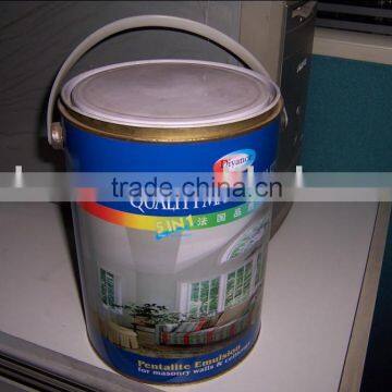 5L round metal paint can with handle