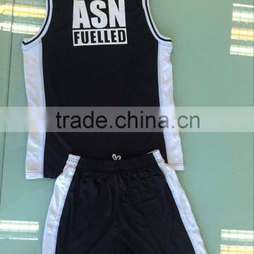 Your Team Logo Printing Black and White Color Design Basketall Clothes Breathable Sublimation Basketball Uniform Supplier's Choice photo-2
