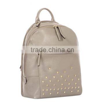 BK4091 Top quality zipper closure grey studs OEM PU backpack China wholesale backpack