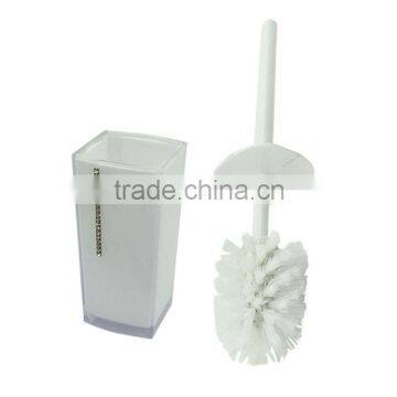 hotel white plastic toilet brush with holder