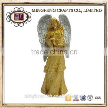 Set of 4 Glod Resin Angel Play Musical Instruments photo-3