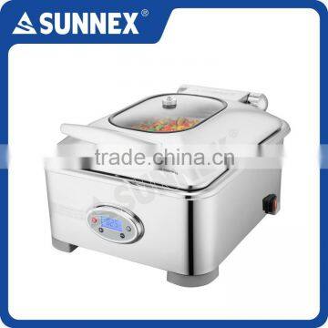 SUNNEX High Quality Creative Mirror Polished Digital Control 4.5 Litre Restaurant Electric Chafer