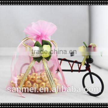 Christmas Pink Sheer Pouch Organza Bag