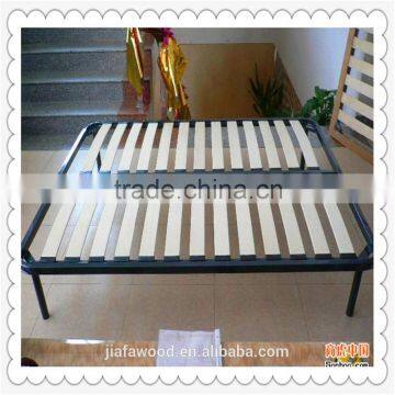 leather super king bed with wooden slat and wooden support bars XC-12-029