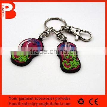 Custom design soft PVC rubber patch key ring key chain