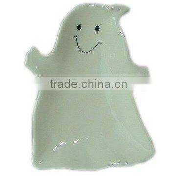 Hand-painted Ceramic Ghost Candy Plate