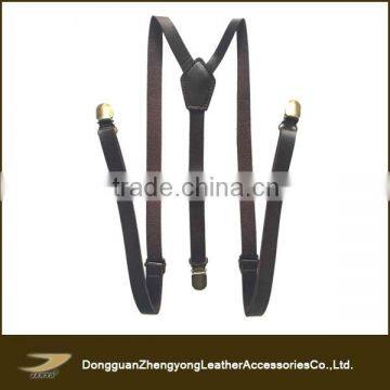 New Design Skinny Men Genuine Leather Suspender