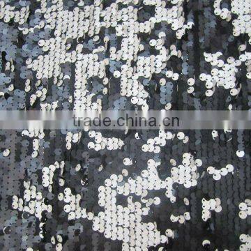 6mm two-tone matt spangle embroidered mesh fabric