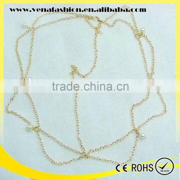 Jewelry Fashion Pearl Tassels Hair Head Piece Gold Chain photo-5