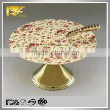 Electroplating ceramic display stand, cake display stand with shovel