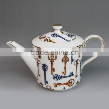 china suppliers colorful key pattern personalized turkish tea pot, coffee pot