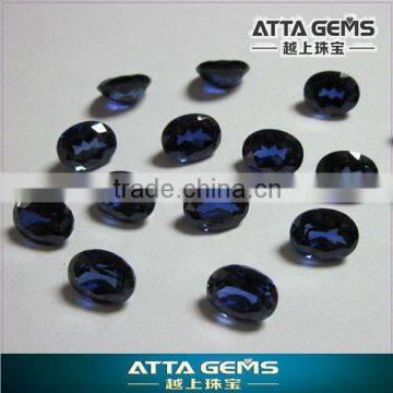 Created oval cutting blue corundum #34sapphire