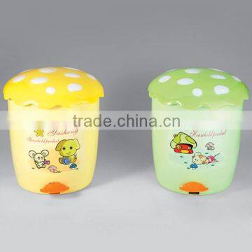 Mushroom shape plastic trash can