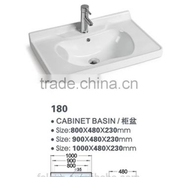 FOSHAN LELIN ceramic L800mm cabinet basin small size vanities top bathroom basin of LT-044