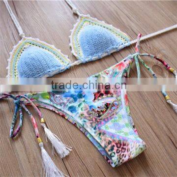 Crochet Top and Elastic Bottom Style Hand Crochet Sexy Swimwear