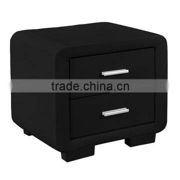 Italian Design Faux Leather PU Bedeside Table or Night Stand With Two Drawers Quality Choice photo-4