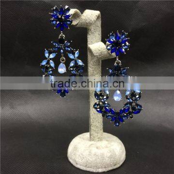 Luxury Water Drop Crystal Flower Stud Earrings Fashion Women Party Jewelry photo-5