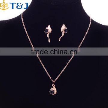Flower Shape Wedding Gold Plated Bridal Fashion Ring Bracelets 4pcs Necklace And Earring Accessories Bridesmaid Jewelry Set