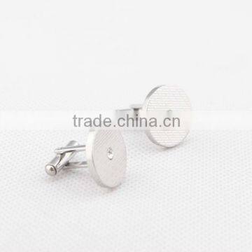 stainless steel silver zircon cufflinks jewelry