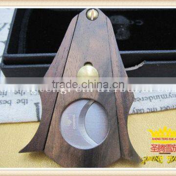 Color wood double cigar cutter, double shear cigar cutter,cigar scissors