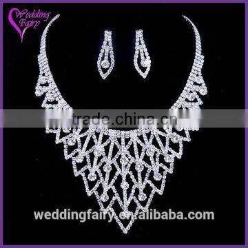High Quality Latest Style Crystal wedding lace necklace