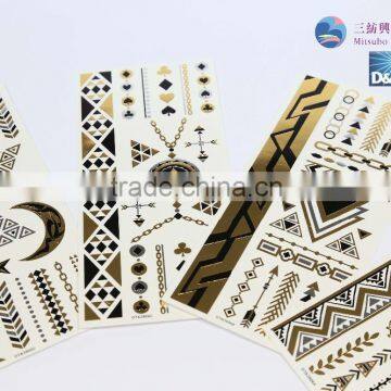 Fashion Body Temporary Metallic Tattoo Gold Silver Tattoo Sticker photo-4