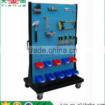 China Popular TJG-KF06 Display Cases Hanging Storage Bins With Louver Panel, 4" Wheel Rails And Cart