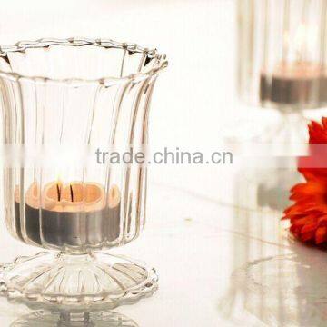Wholesale crystal glass cup with candle for wedding gifts