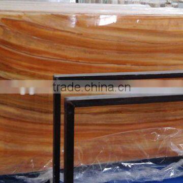 Orange Natural Onyx Look Backlit Resin Stone Wall Decoration