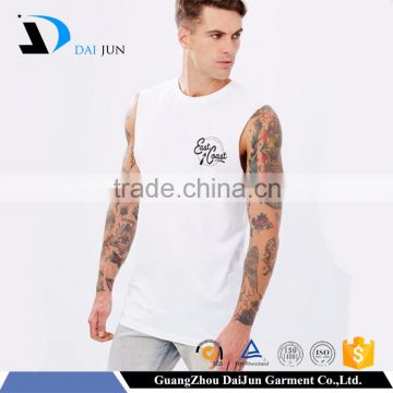 Daijun OEM summer white cotton sleeveless printed custom logo mens singlet