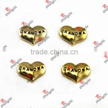 Imitation Gold Heart Floating Charm For Locket Pendant Wholesale