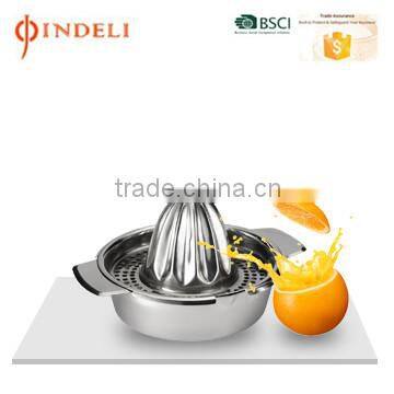 Stainless Steel Lemon Orange Citrus Juicer With Bowl, Stainless Steel Manual Juicer,Lemon Squeezer