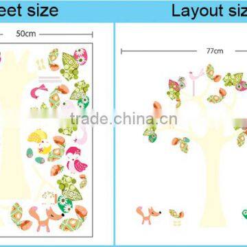 Custom Korean Wall Sticker Tree Owls For Decoration photo-4