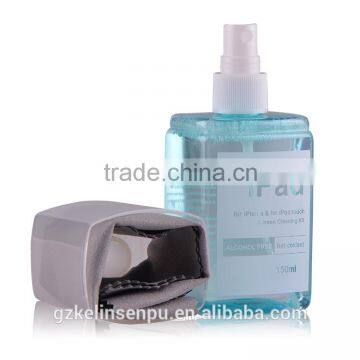 2 in 1 screen cleaning kit with natural cleaning liquid and with cloth