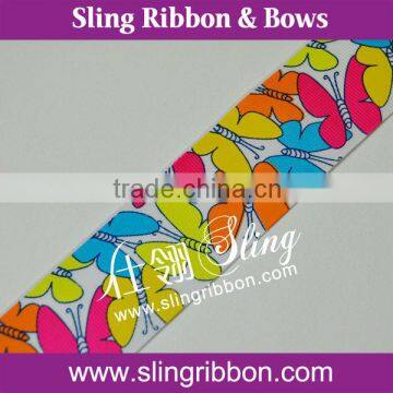 Wholesale 1.5" Butterfly Printed Ribbon for Garment Accessory