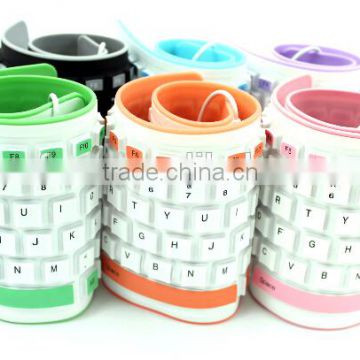 High quality corlorful silicone keyboard/folding silicone keyboard/protable keyboard