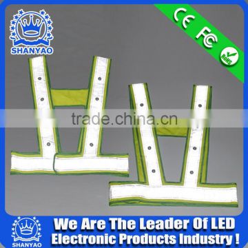 2016 Hot Selling LED Fluorescent Refletive Weskit For Road Safety At Night