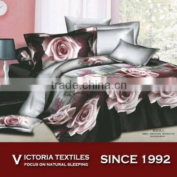 purple rose for lover deep pocket bed sheet sets 3D