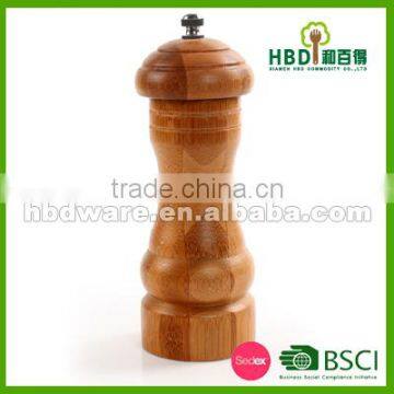 Bamboo spice and pepper grinder