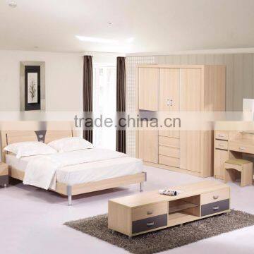 2016 China Factory Hot sale wood bedroom bed latest double bed designs modern bedroom furniture