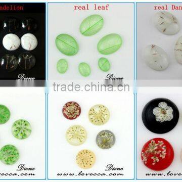 2015 unique DIY jewelry pressed flower pendant ,real pressed flower pendant,resin pressed flower cabochons