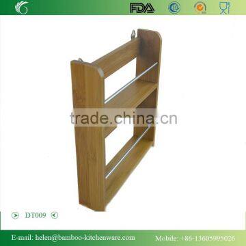 Hot Sale Bamboo Rack Wall Hanging Spice Rack for Storage, Rank Kitchen Spice Rack, Kitchen Appliance Rack Home Decoration