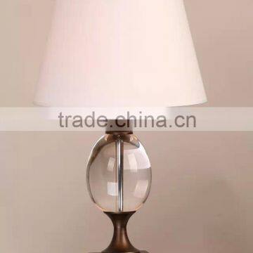 European Classical Style Crystal Glass Ball Living Room Table Lamp Bronze Iron Lampbody